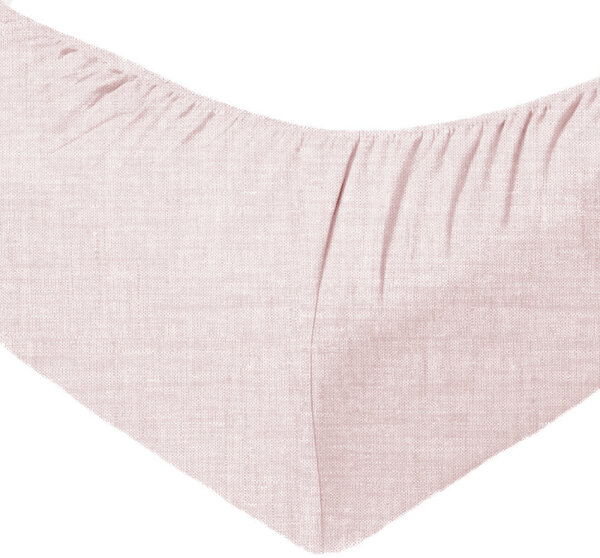 Lino Spannbettlaken Perkal Melange 140x200 cm Rosa