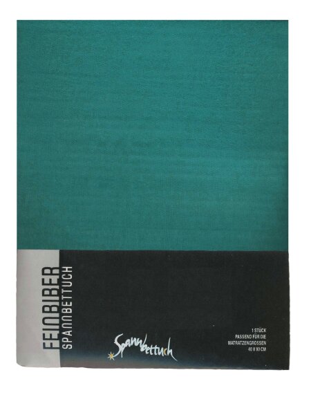 Baby Spannbettlaken aus Fein Biber Grün 40x90 cm
