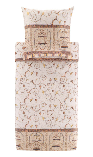 Bassetti Mako Satin Bettwäsche Oplontis 4M Beige 155x220 80x80 cm