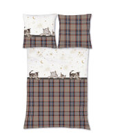 fleuresse Biber Bettwäsche Davos Beige mit Katzen...