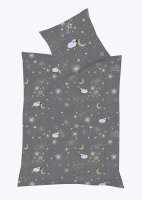 fleuresse Biber Bettwäsche Davos Grau Schafe 135x200...