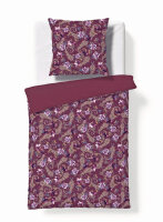fleuresse Mako Satin Bettwäsche in Bordeaux 135x200...