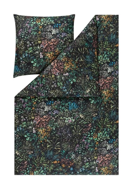Estella Mako Jersey Bettwäsche Johanna in Schwarz 135x200 80x80 cm
