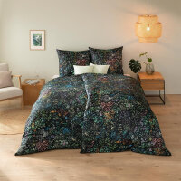 Estella Mako Jersey Bettwäsche Johanna in Schwarz 135x200 80x80 cm