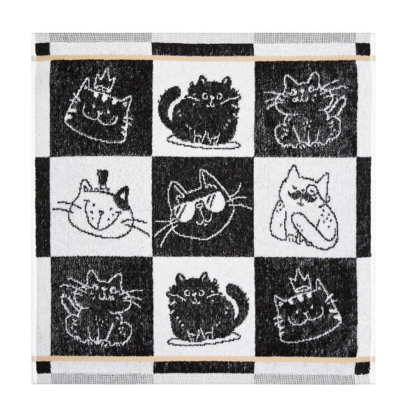 Kracht Küchentuch Frottier Cool Cat in Schwarz Katzen