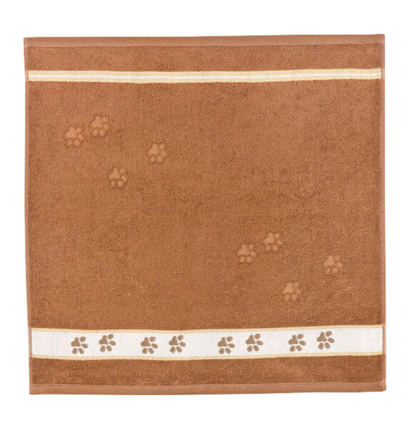 Kracht Küchentuch Frottier Katzen-Pfoten in Nougat Braun