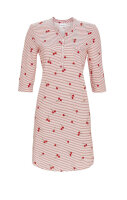 Ringella Damen Nachthemd Halbarm Knopfleiste Kirsche