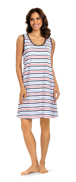 Comtessa Damen Nachthemd ohne Arm Marine Streifen 42