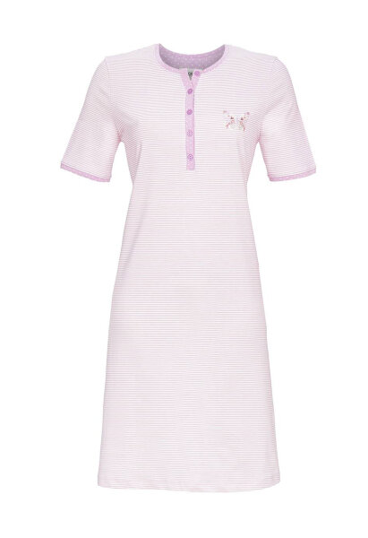 Ringella Damen Nachthemd Kurzarm Knopfleiste Orchidee