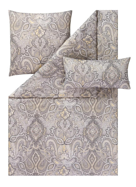 Estella Mako Satin Bettwäsche Fernanda in silber