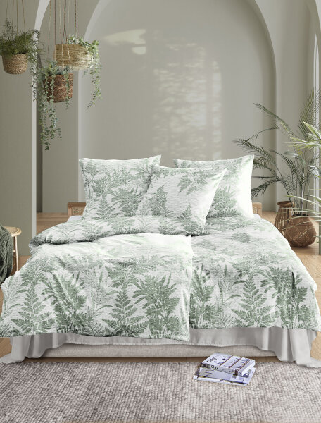Irisette Soft Seersucker Bettwäsche Easy in Grün Farn