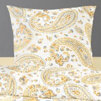 Bierbaum Seersucker Bettwäsche Gelb Paisley 155x220+ 80x80 cm
