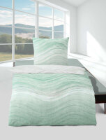 Bierbaum Seersucker Bettwäsche Baumwolle 135x200 80x80 cm Grün