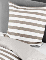 Bierbaum Seersucker Bettwäsche Baumwolle Taupe Streifen