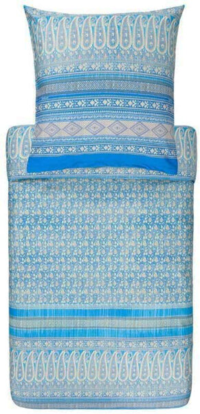 Bassetti Mako Satin Bettwäsche Ducale Türkis Blau 135x200 + 80x80 cm