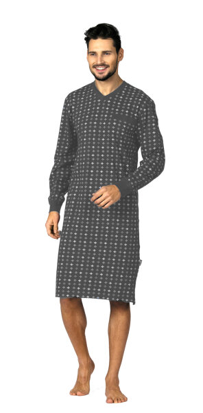 Comte Herren Nachthemd langer Arm Stein Gr. 48