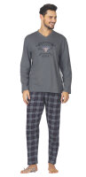 Comte Herren Schlafanzug Langarm Stein Gr. 48
