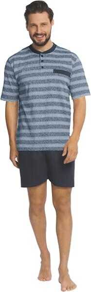 Comte Herren Schlafanzug Shorty Indigo Gr. 56