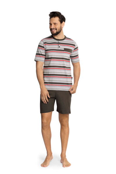 Comte Herren Schlafanzug Shorty Anthrazit Gr. 50