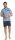 Comte Herren Schlafanzug Shorty V-Ausschnitt Taubenblau Gr. 54