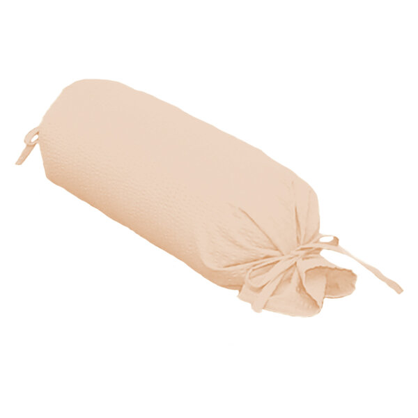 Janine Uni Mako Soft Seersucker Nackenrollen Bezug Lachs