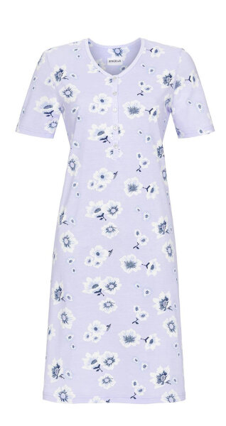 Ringella Damen Nachthemd Kurzarm Knopfleiste Hyazinthe Gr. 36