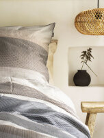 Irisette Mako Satin Bettwäsche in Sand Streifen 135x200+ 80x80 cm