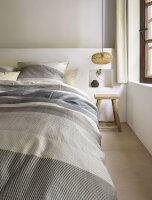 Irisette Mako Satin Bettwäsche in Sand Streifen 135x200+ 80x80 cm