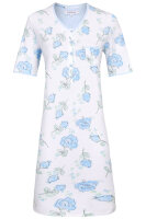 Ringella Damen Nachthemd Bleu Rosenmuster kurzer Arm...