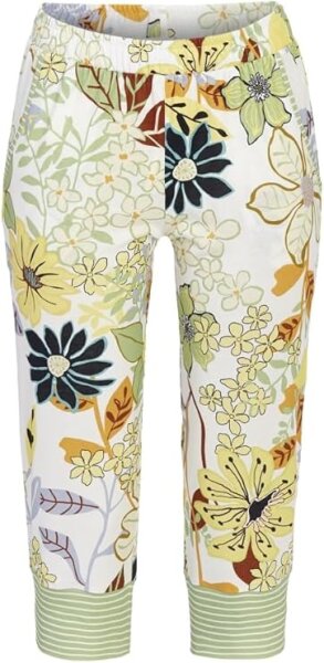 Ringella Damen Capri Hose Perlweiß Blumen 42 Bloomy