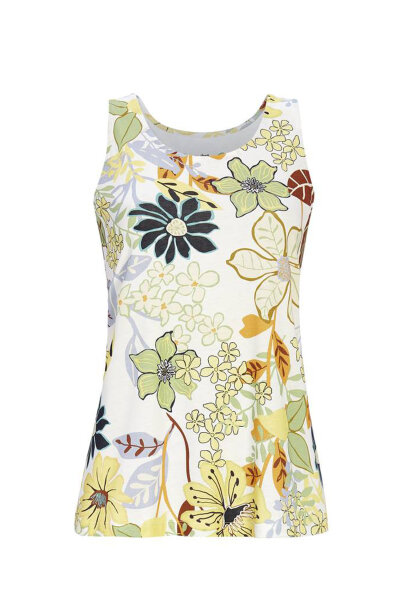 Ringella Damen Top Perlweiß Blumen Gr. 42 M