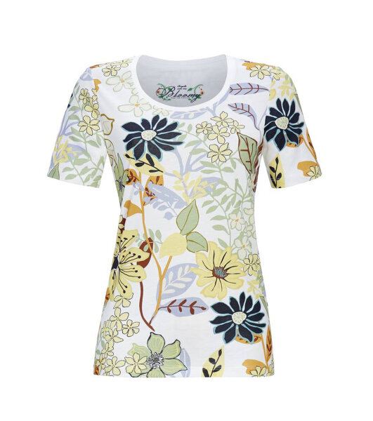 Ringella Damen T-Shirt Perlweiß Blumen Gr. 42 M