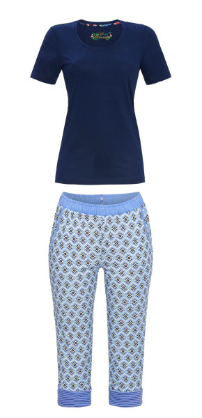 Ringella Damen Schlafanzug Shorty Azur Bloomy 38