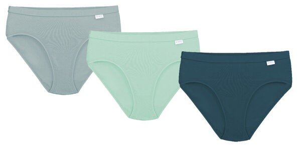 Linda Loom Damen 3-er Set Slip Bunt Uni Petrol XL
