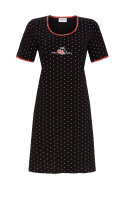 Ringella Damen Nachthemd kurzer Arm Schwarz Gr. 38 S Muster