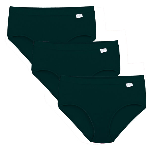 Linda Loom Damen 3-er Set Hüft Slip Bunt Uni Schwarz M