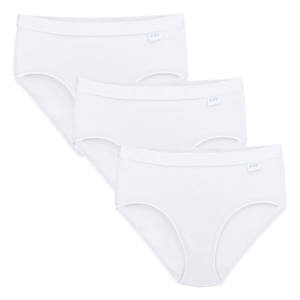 Linda Loom Damen 3-er Set Hüft Slip Bunt Uni Weiß L
