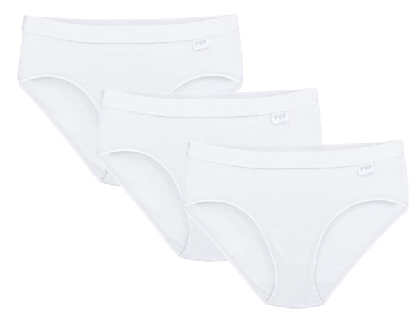 Linda Loom Damen 3-er Set Slip Elasthan S M L Weiß M
