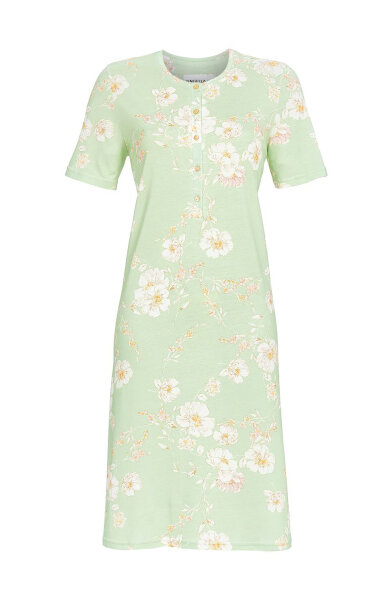 Ringella Damen Nachthemd Kurzarm Blumen Grün Gr. 38