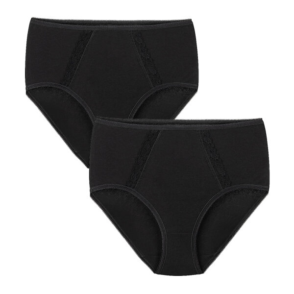 Damen Slips hoher Bund Sofie 2er-Set schwarz 48/50 XL