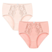 Damen Komfort Slips Mamone Spitze 2er-Set apricot 52/54 XXL