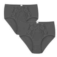 Damen Komfort Slips Mamone Spitze 2er-Set grafit 48/50 XL
