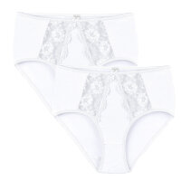 Damen Komfort Slips Mamone Spitze 2er-Set weiß...