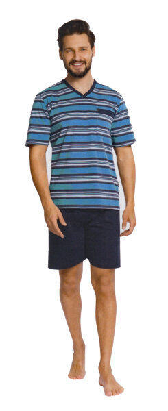 Comte Herren Schlafanzug Shorty Blau 48