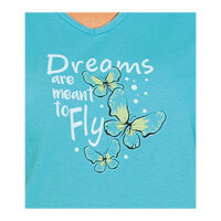 Comtessa Damen Nachtemd Kurzarm Türkis Motivdruck