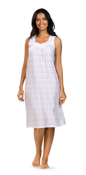 Comtessa Damen Sommer Nachthemd ohne Arm Punkte
