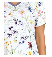 Ascafa Damen Nachtemd Kurzarm Sommerblumen