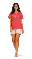 Comtessa Damen Schlafanzug Shorty Kurzarm Pink