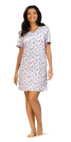 Comtessa Damen Nachtemd Kurzarm Mauve Blumen 48