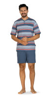 Comte Herren Schlafanzug Kurz Jeans Knopfleiste
